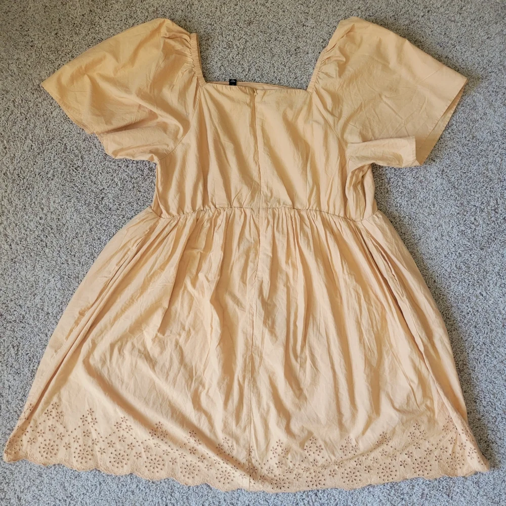 Lane Bryant NEW Flutter Sleeve Eyelet Dress Tan Women's Plus Size 22 NWT